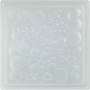 Weißer Glasstein Savona, 19x19x5 cm, 2-seitig satiniert mit Wassertropfen-Optik.