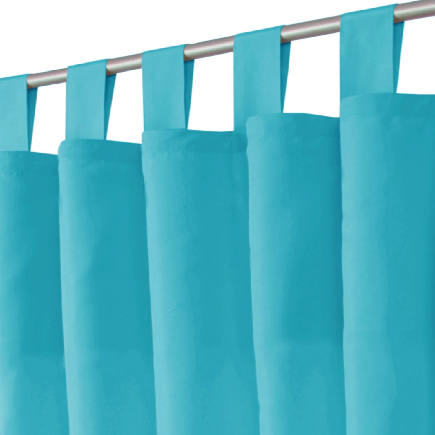 Türkiser Dekoschal Ellen mit Schlaufen, 140x225 cm, für Fenstervorhänge.