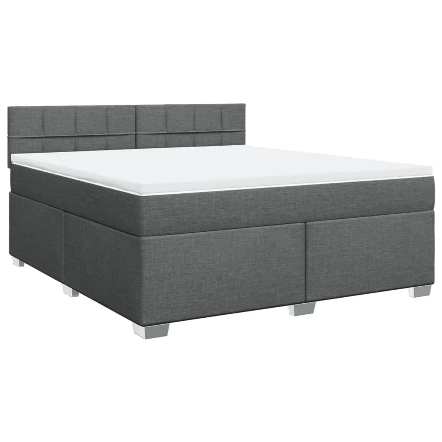 vidaXL Boxspringbett mit Matratze Dunkelgrau 180x200 cm Stoff 3285968
