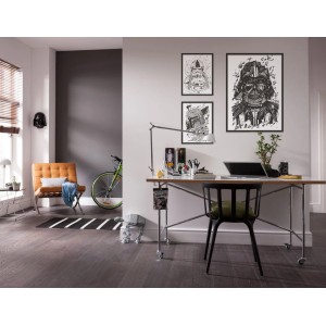 Disney Star Wars Poster Darth Vader, schwarz-weiß, 30x40 cm, als Dekoration im Wohnraum.