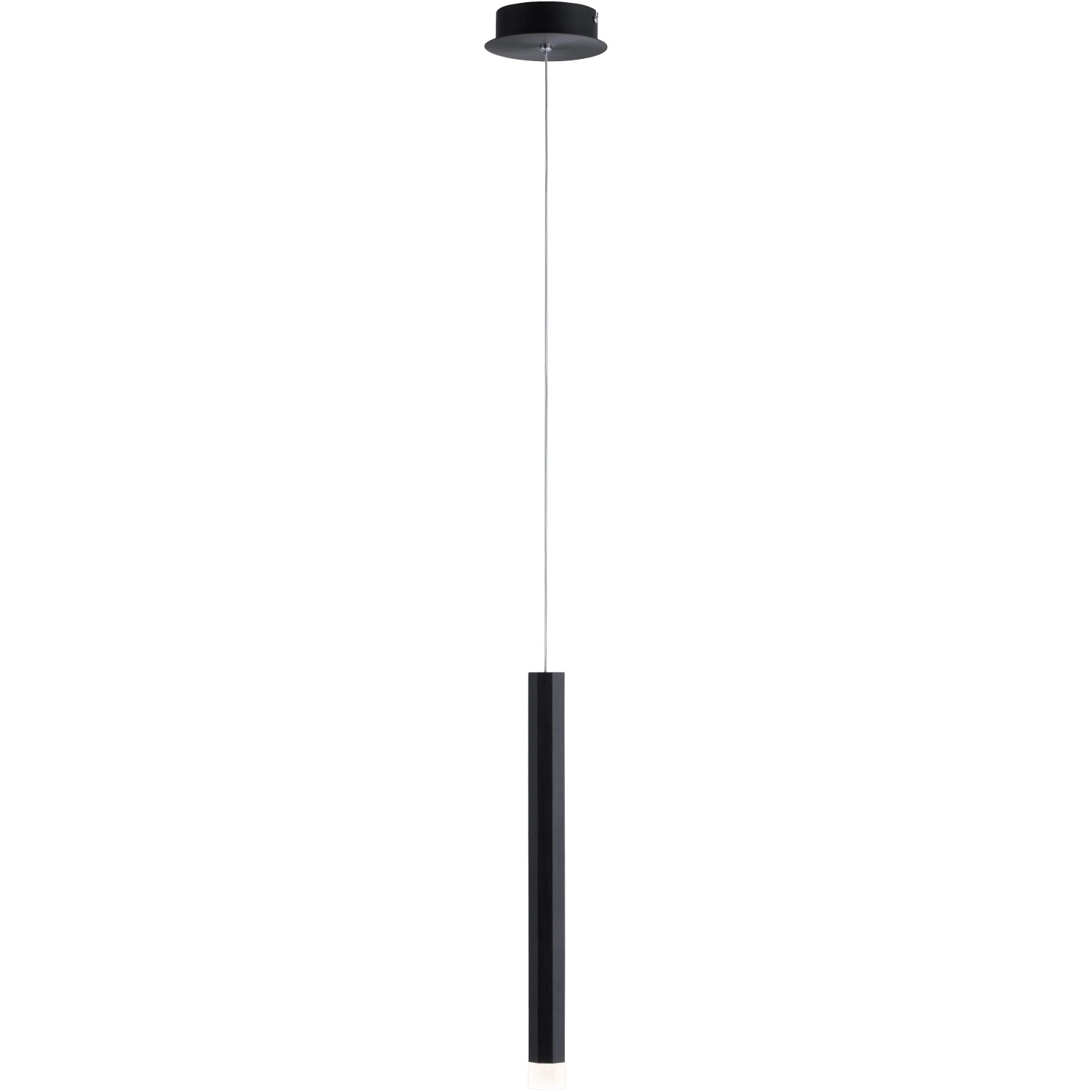 Schwarze LED-Pendelleuchte Bruno, 1-flammig, 15x120cm, schlankes Design.