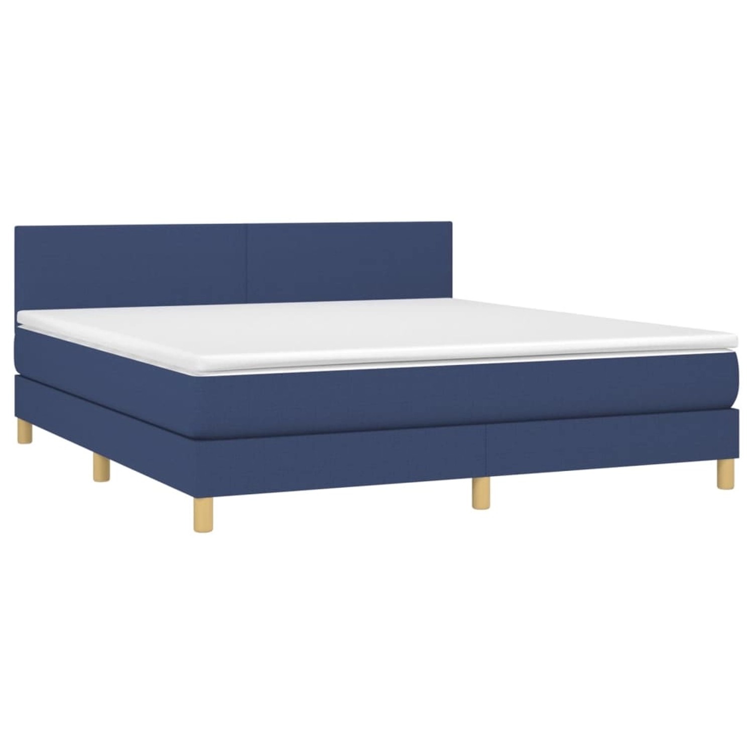 vidaXL Boxspringbett mit Matratze & LED Blau 160x200 cm Stoff 3133571 günstig online kaufen