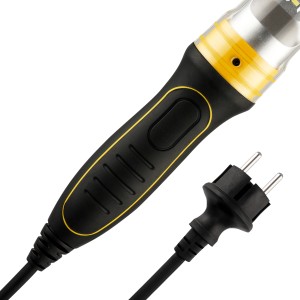 REV Ritter LED-Handleuchte, 6W, schwarz-gelb, mit Aufhängehaken und Schalter.