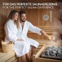 LuxeBath Saunazubehör Set 4 Teilig aus Holz Saunaeimer 4L Saunakelle Thermometer-Hygrometer Sanduhr_6