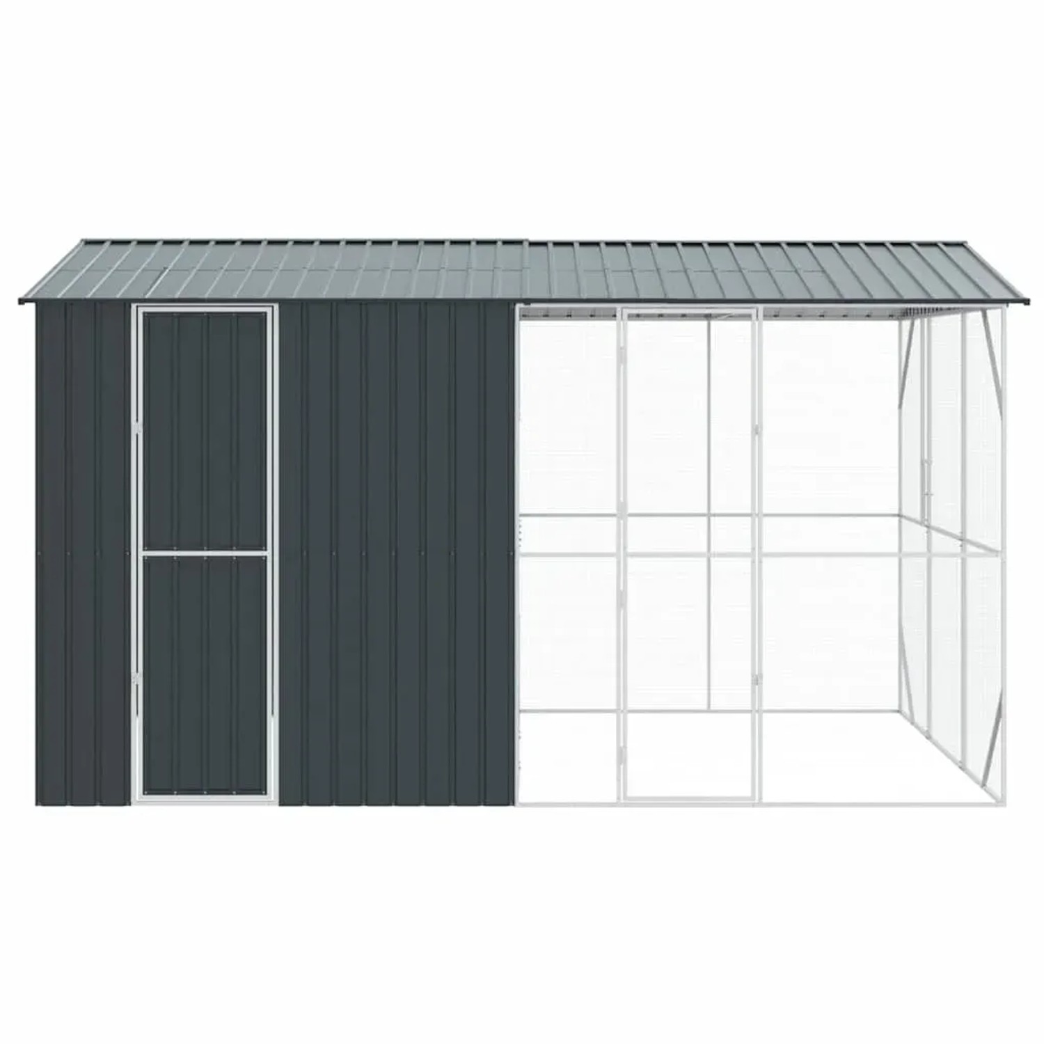 vidaXL Vogelkäfig Anthrazit 430 x 310 x 247 cm Verzinkter Stahl 3325162_6