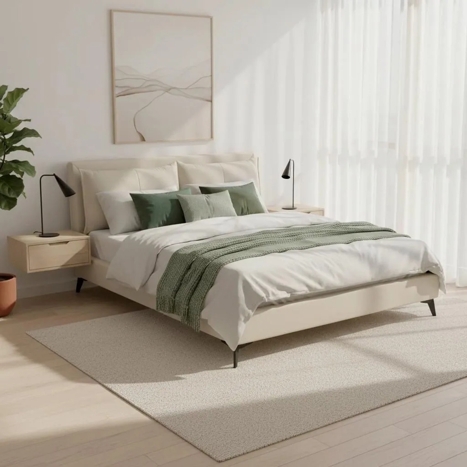 Bessagi Home Polsterbett Sleepy Beige ca. 180x200 cm