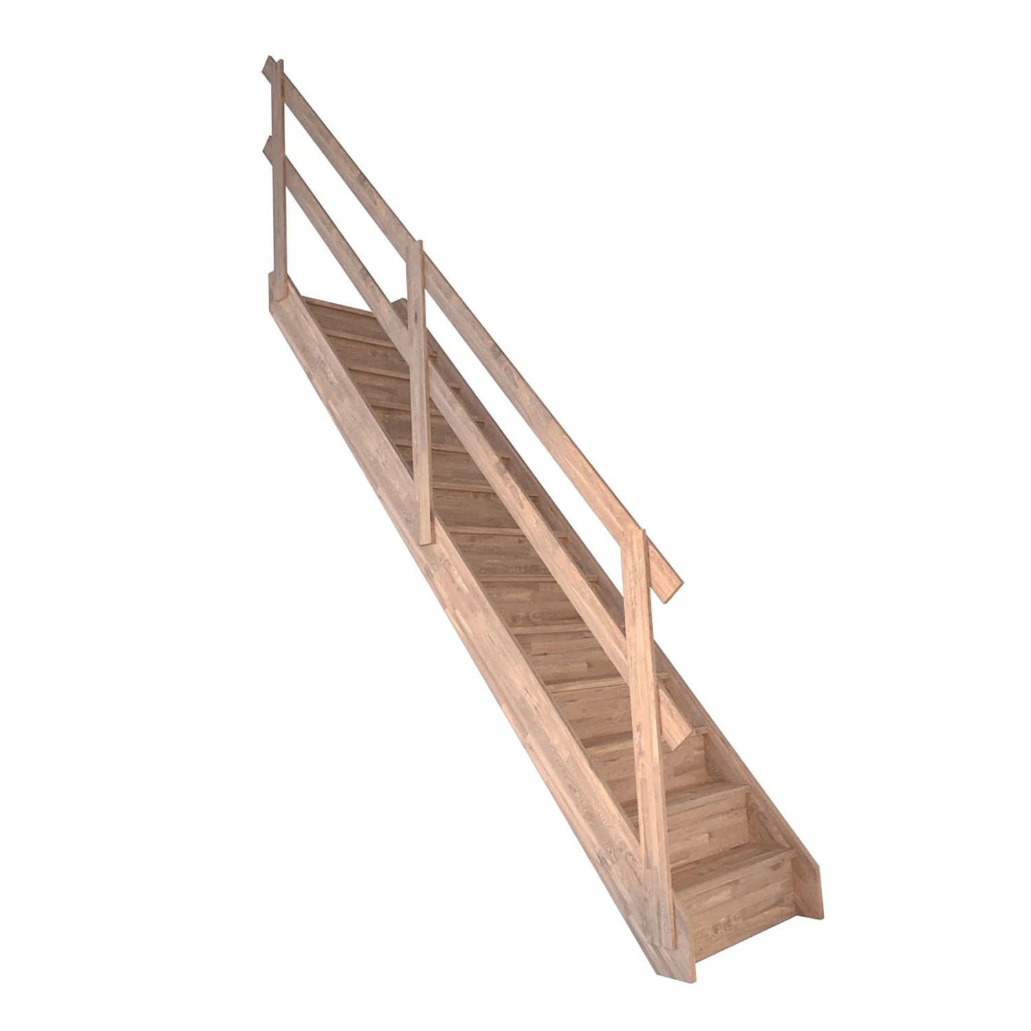 StarWood Treppe Rhodos Eiche Gerade Setzstufen Holzgeländer FSC® günstig online kaufen