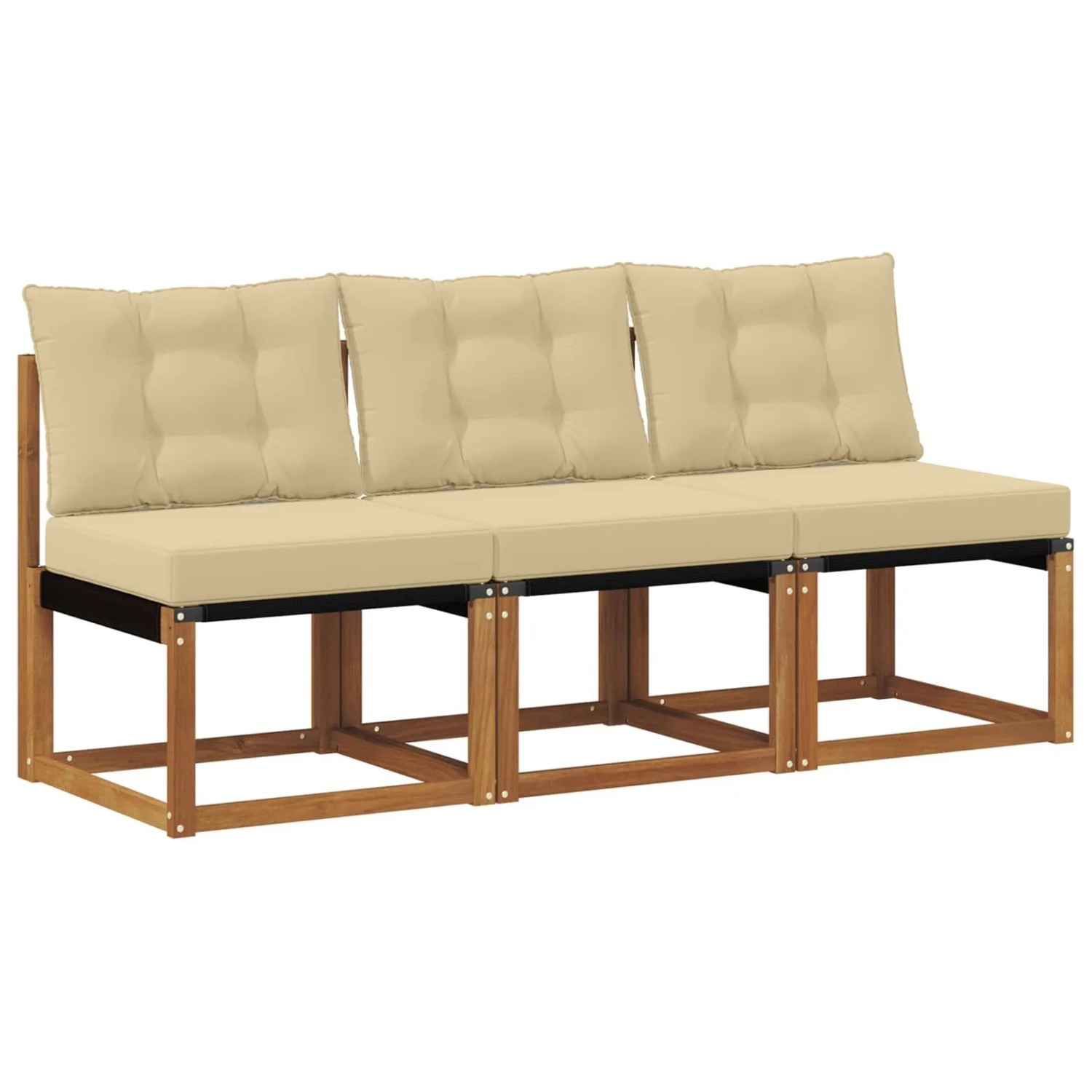 vidaXL 3 Stück Outdoor Mittelsofa 900612