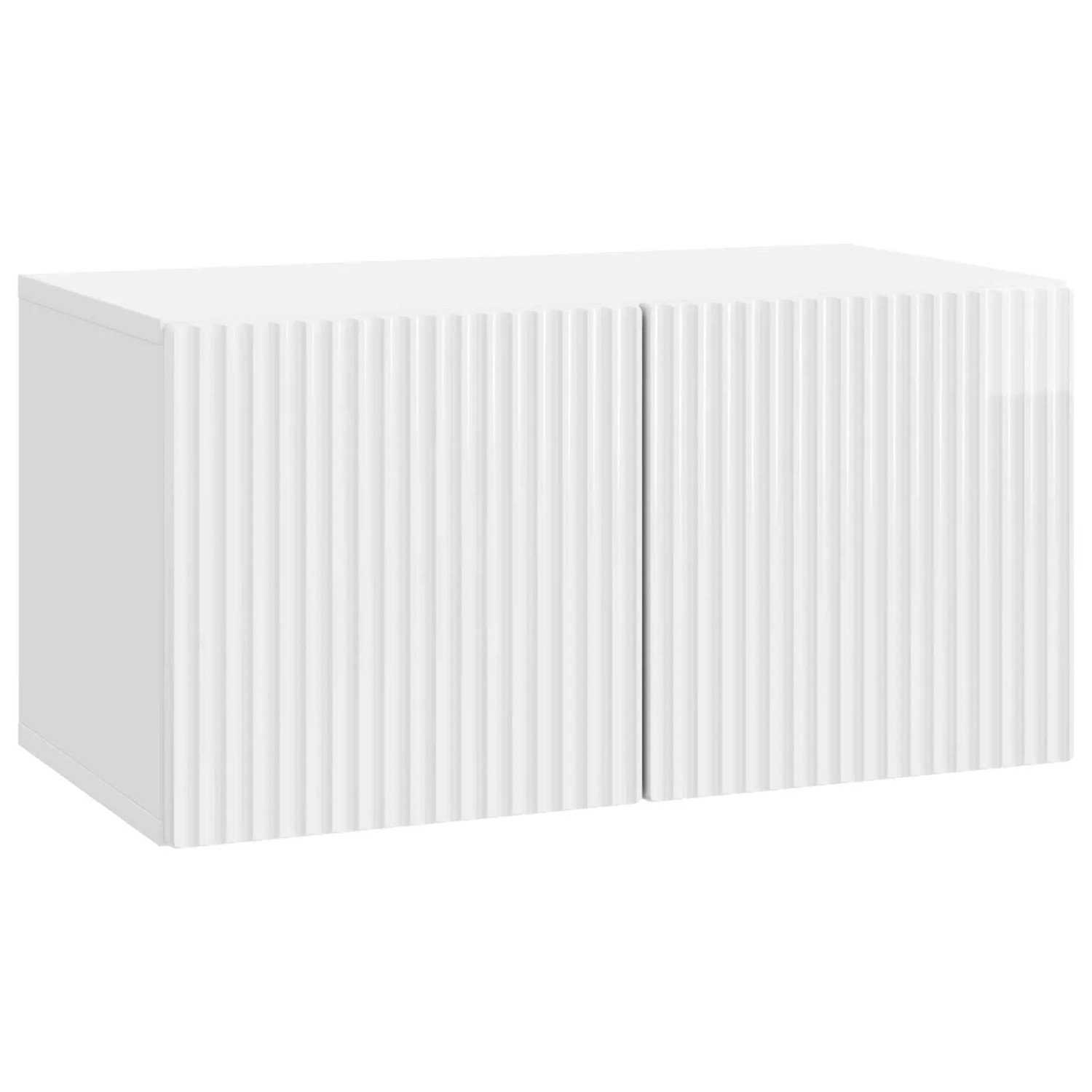 vidaXL Wandmontierter TV-Schrank Hochglanz Weiß 59,5 x 31 x 30 cm 898539