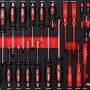 Mephisto Werkzeugwagen: Schublade mit Schraubendreher-Set, rot/schwarz.