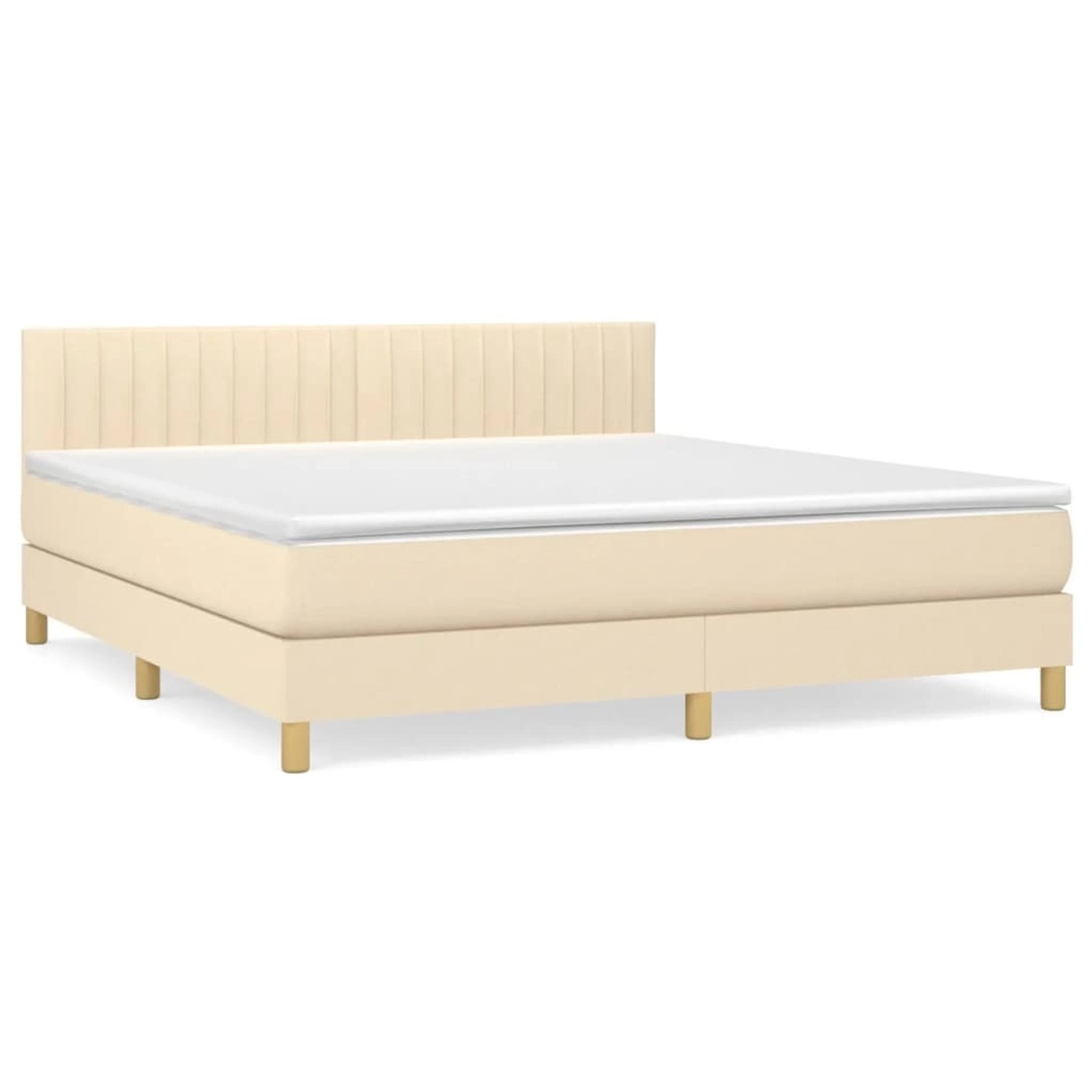 vidaXL Boxspringbett mit Matratze Creme 160x200 cm Stoff 3140790 günstig online kaufen