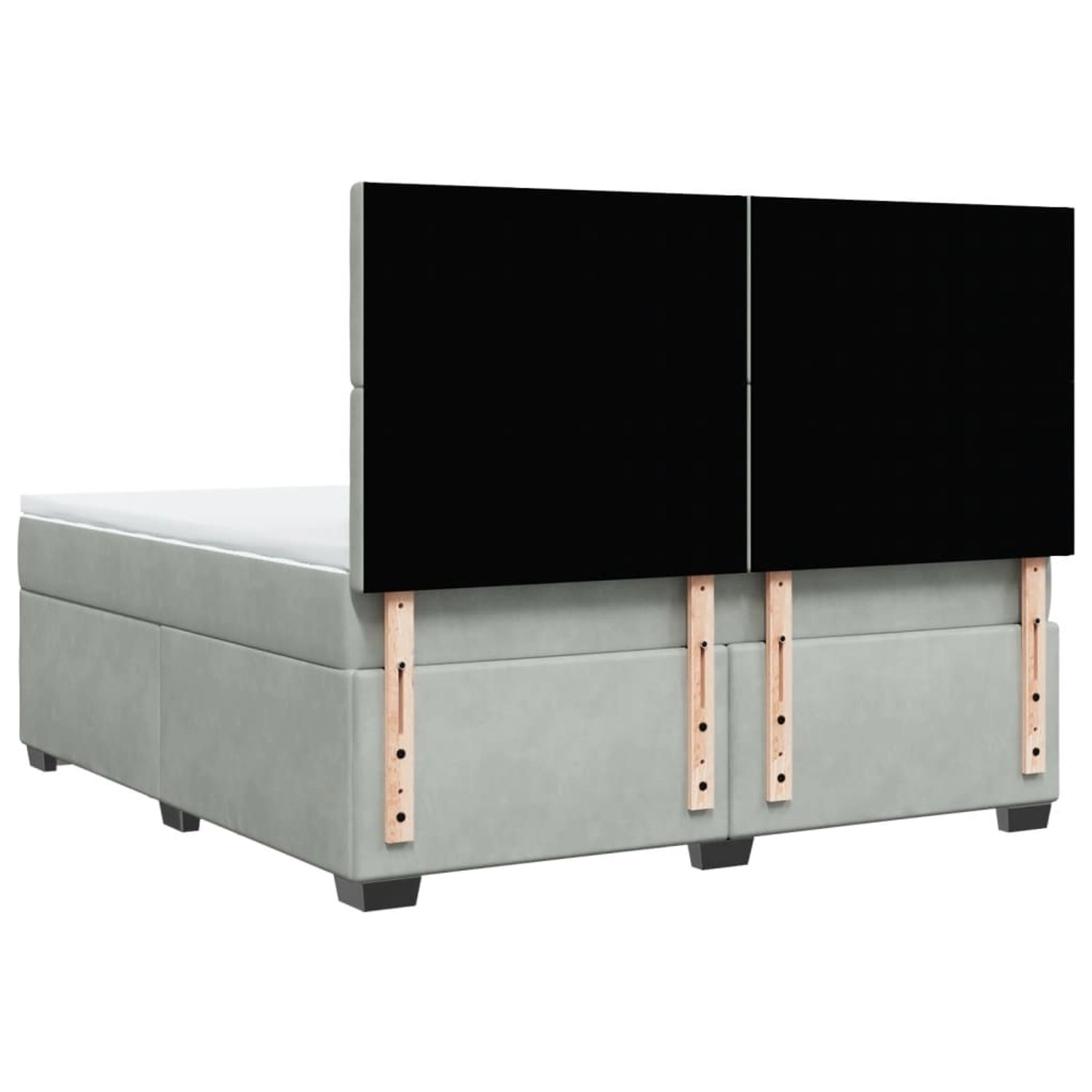 Hellgraues vidaXL Boxspringbett 180x200 cm mit Matratze und Kopfteil