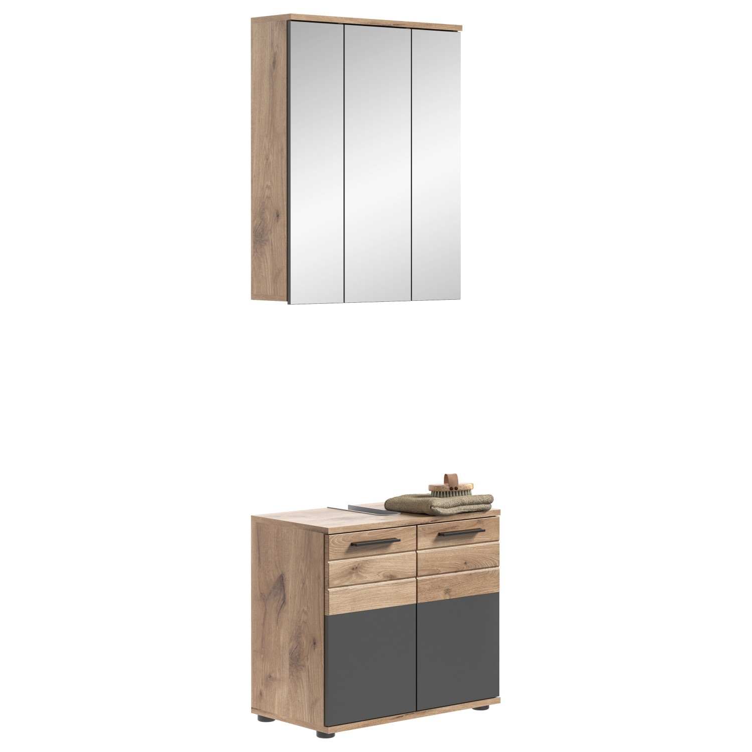 Badkombination Mason Nox Oak/Grau 60 cm 2-tlg. günstig online kaufen