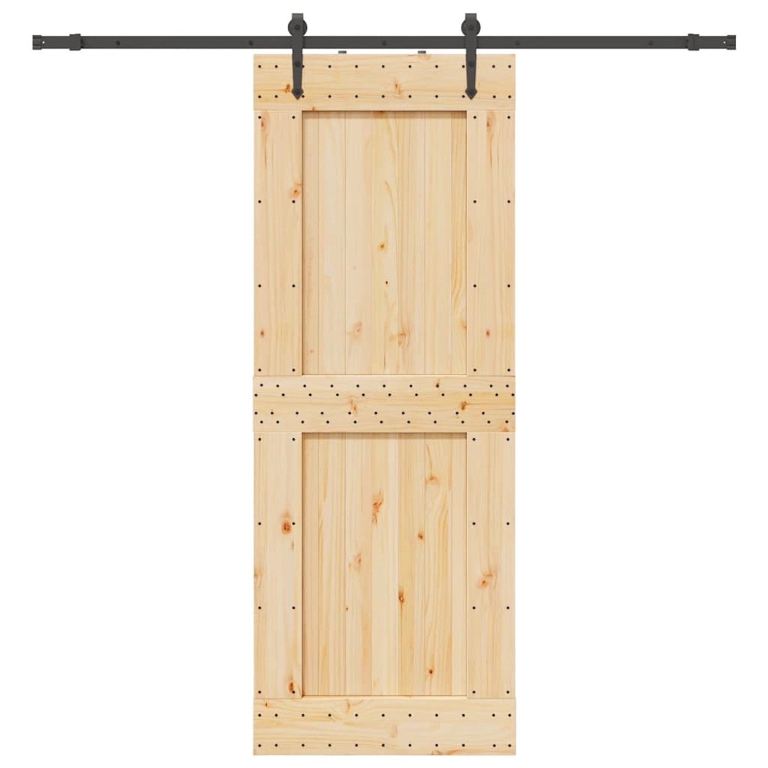 vidaXL Schiebetür mit Beschlag 85x210 cm Massivholz Kiefer 3332744 günstig online kaufen