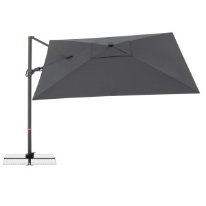 Rechteckiger Doppler Ampelschirm in Anthrazit, 300x220 cm, mit Dreh- & Neigungsfunktion für optimalen Schatten.