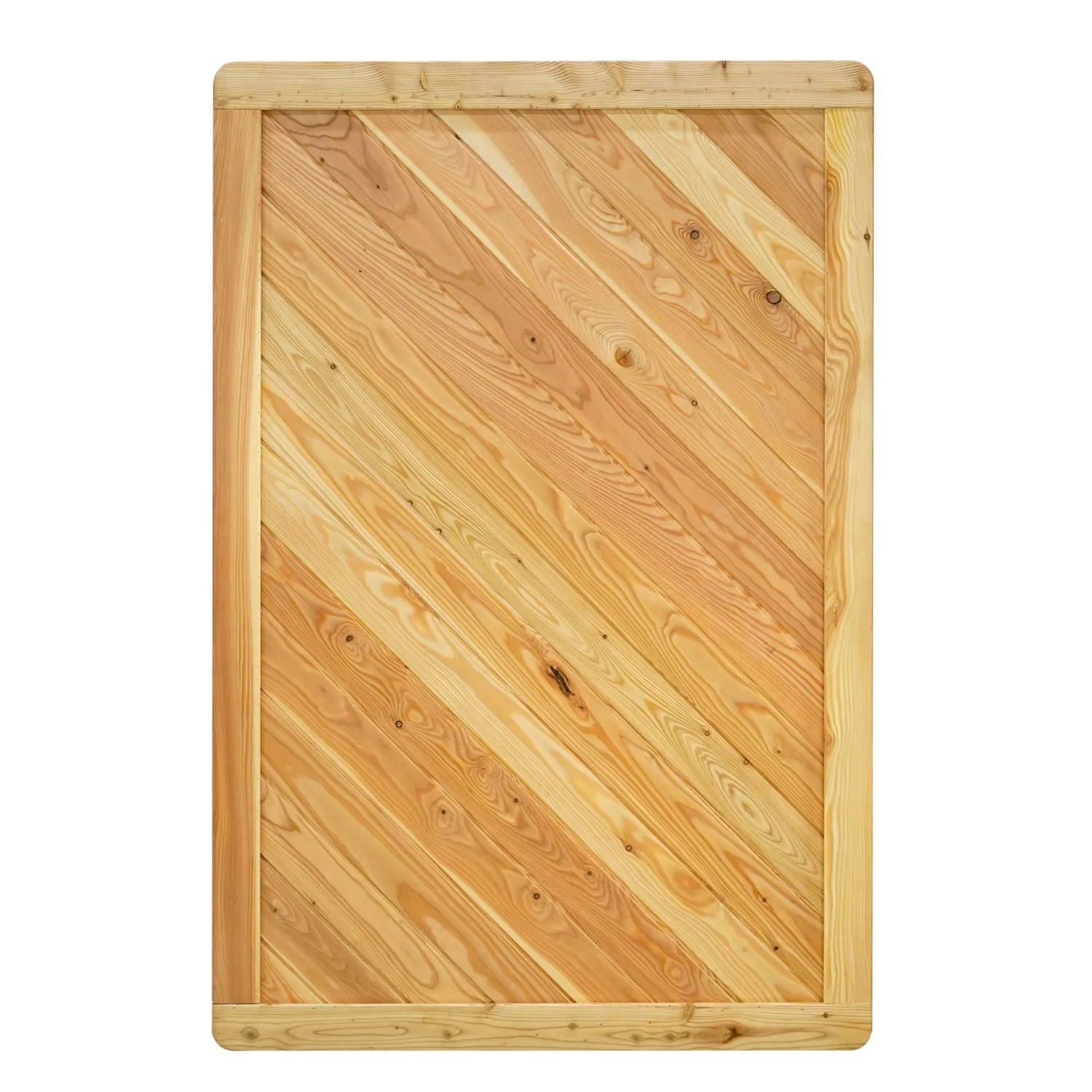 GartenLand Massivzaun NIZZA Gerade 120x180 cm Holzzaun Lärche PEFC Massiver Rahmen 44x88 mm Sehr Stabil