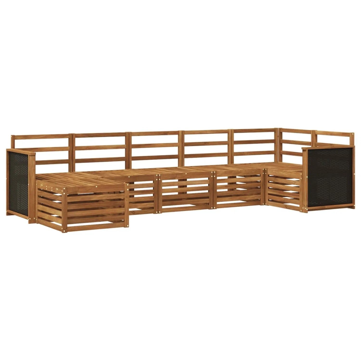 vidaXL Ecksofa Set 6 Stk Natur Massivholz Akazie 3384610