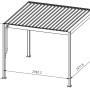 Technische Zeichnung der anthrazitfarbenen Mirador Basic Pergola 3x3 m mit Maßangaben.