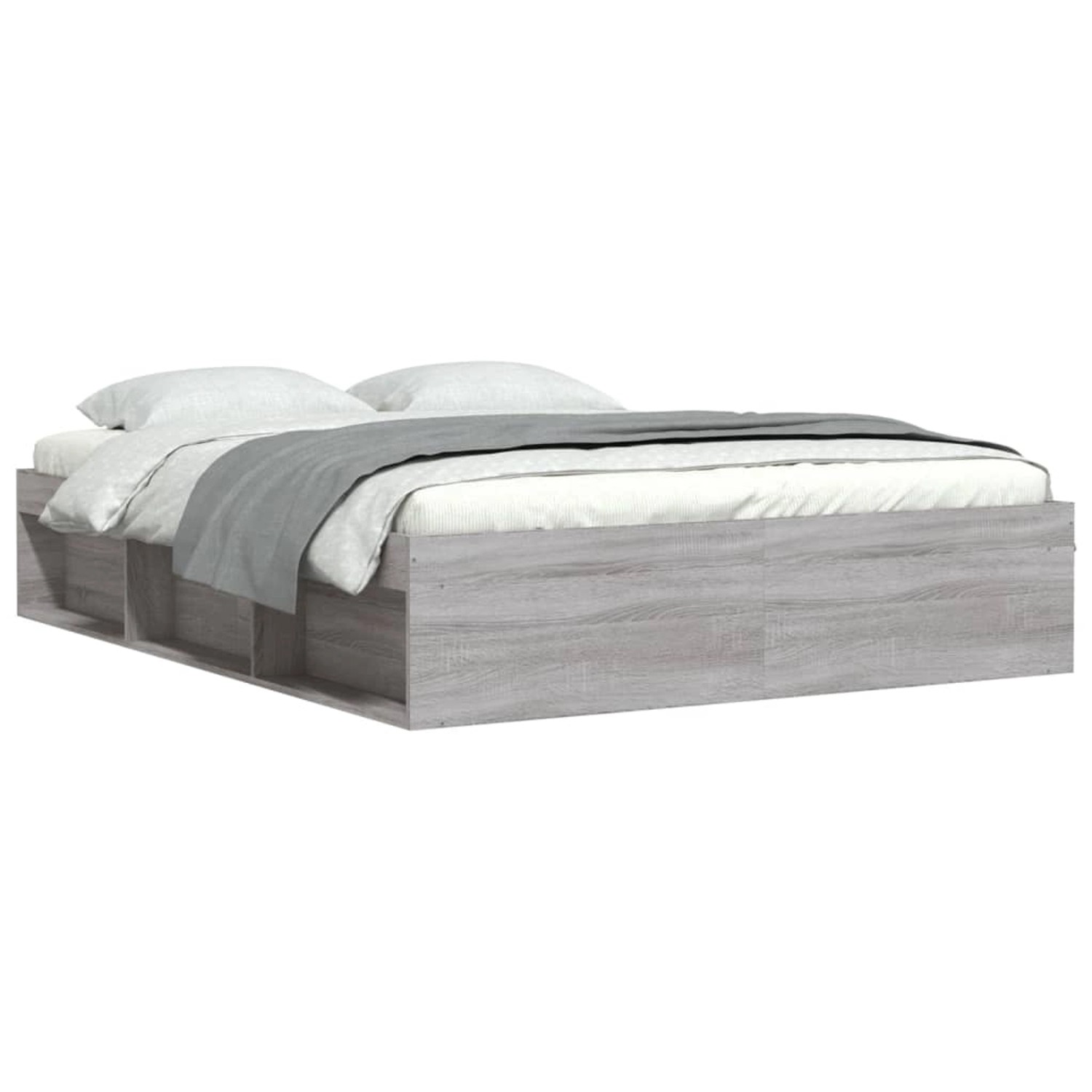 vidaXL Bettgestell Bettrahmen Grau Sonoma 140x200 cm Bett Bettgestell günstig online kaufen