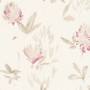 Design Vliestapete mit Blumenmuster in Pink und Gold. Dekorative Tapete für stilvolle Interieurs.