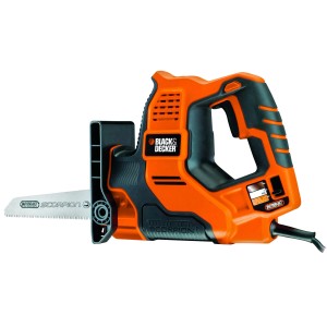Black+Decker Universalsäge RS890K: Kompakte Stichsäge in Schwarz und Orange.