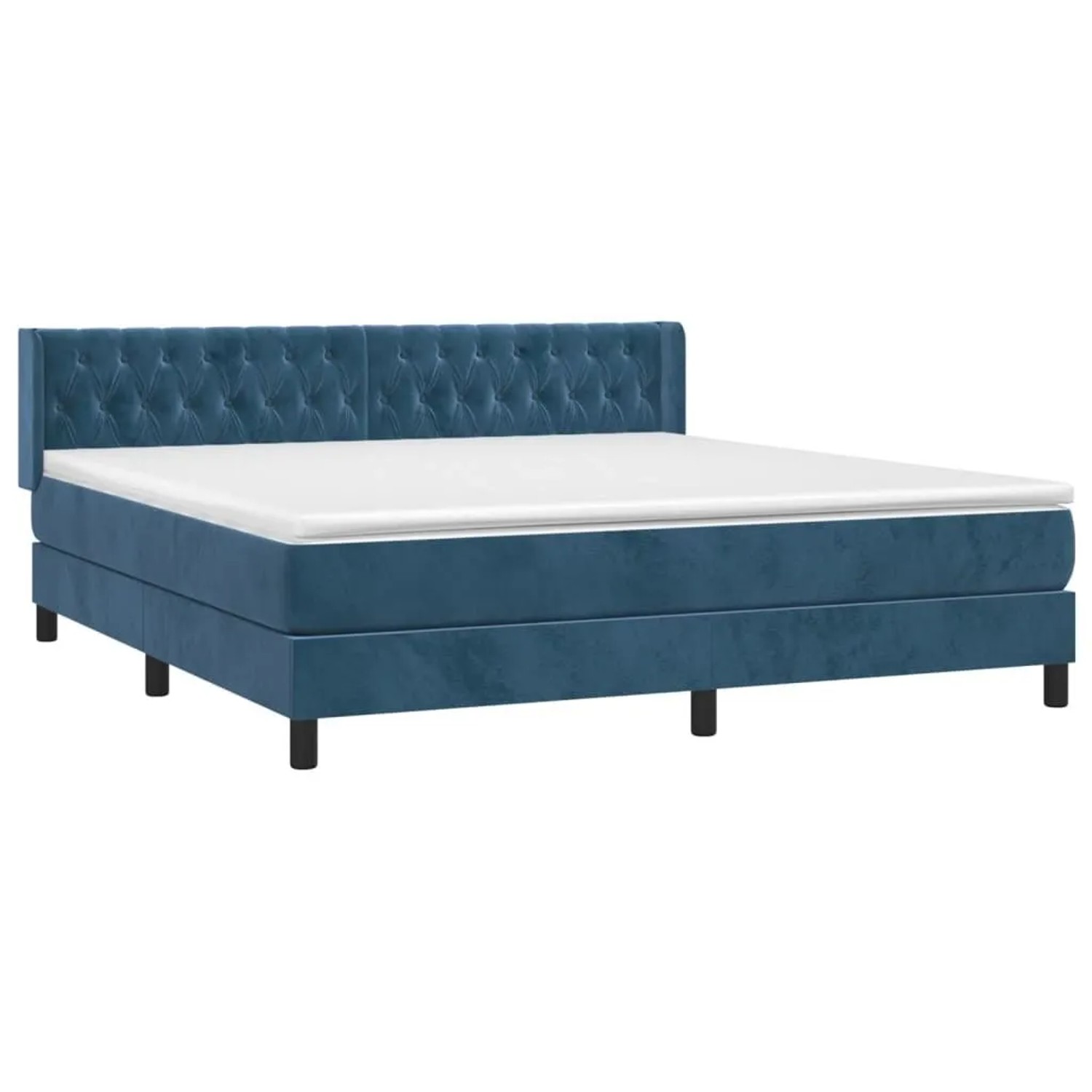 vidaXL Boxspringbett mit Matratze Dunkelblau 160x200 cm Samt 3131151 günstig online kaufen