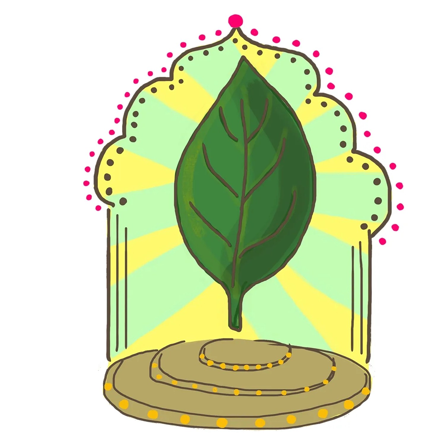 Illustration: Thai-Basilikum im Topf, violette Blüten, aromatisches Küchenkraut.