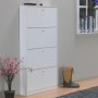 Weißer ebuy24 Escape Schuhschrank mit 4 Klappen für Flur oder Hauswirtschaftsraum.