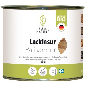 Dose Ultra Nature BIO Lacklasur Palisander, geeignet für Holz im Innenbereich.