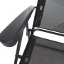 Detailaufnahme: Anthrazitfarbener Siena Garden Campingsessel Comfort mit Armlehne.