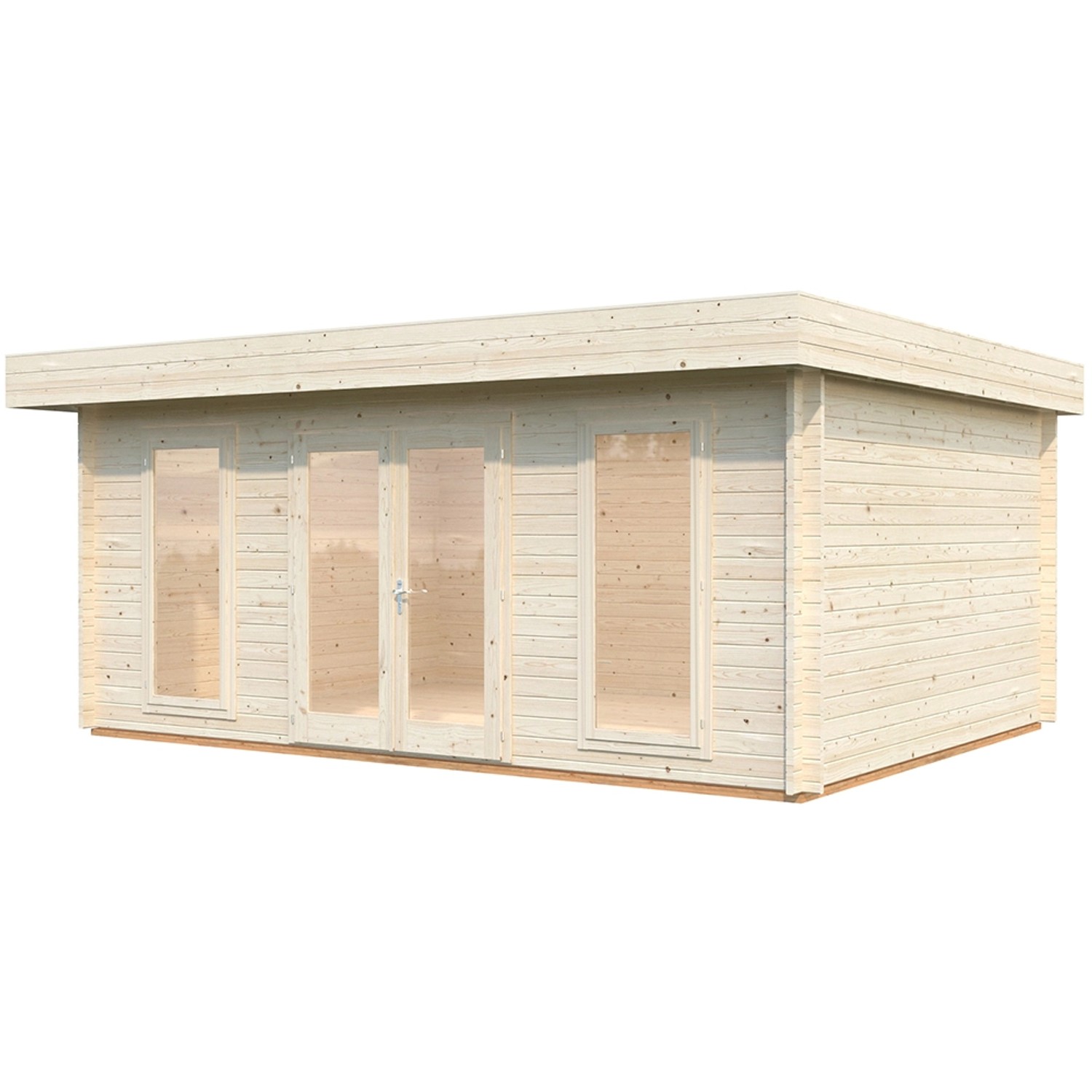 Palmako Bret Holz-Gartenhaus Natur Flachdach Unbehandelt 574 cm x 390 cm günstig online kaufen