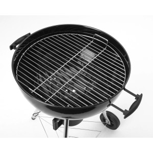 Landmann Holzkohle-Kugelgrill CG-I-415, schwarzer Grill mit verchromtem Grillrost.