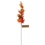 Naturgetreuer Herbstzweig mit Blättern in Orange- und Rottönen, kleinen Kürbissen und Beeren. Ideal für Dekoration.