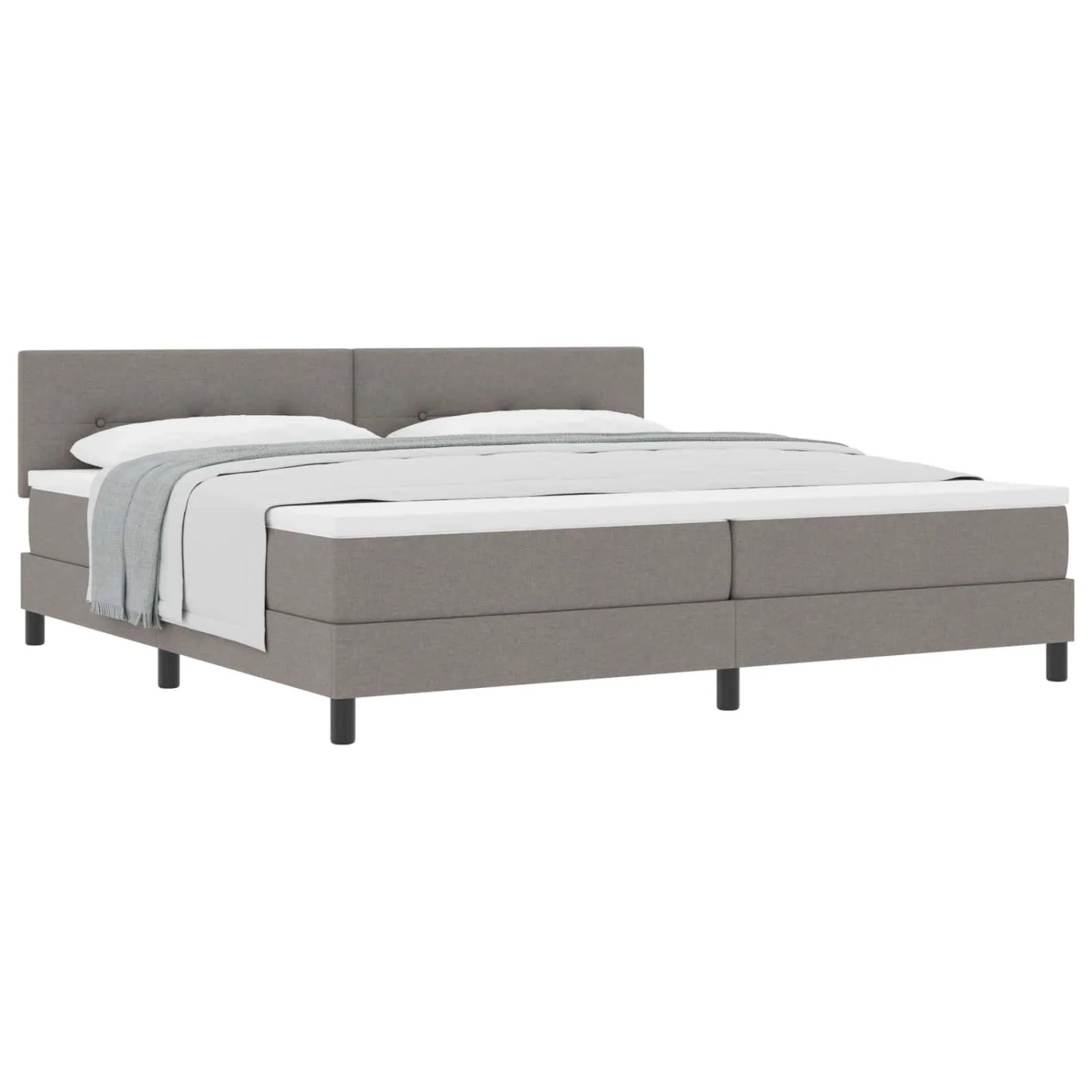 vidaXL Boxspringbett mit Matratze Taupe 200 x 200 cm Stoff 3338717