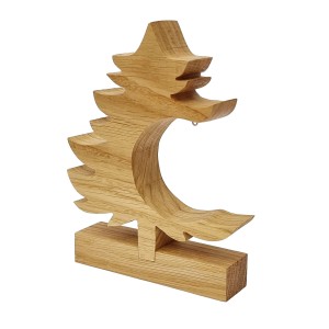 Erst-Holz Dekobaum Dekoweihnachtsbaum Baum mit Kleinen Haken Eichenholz 21 cm