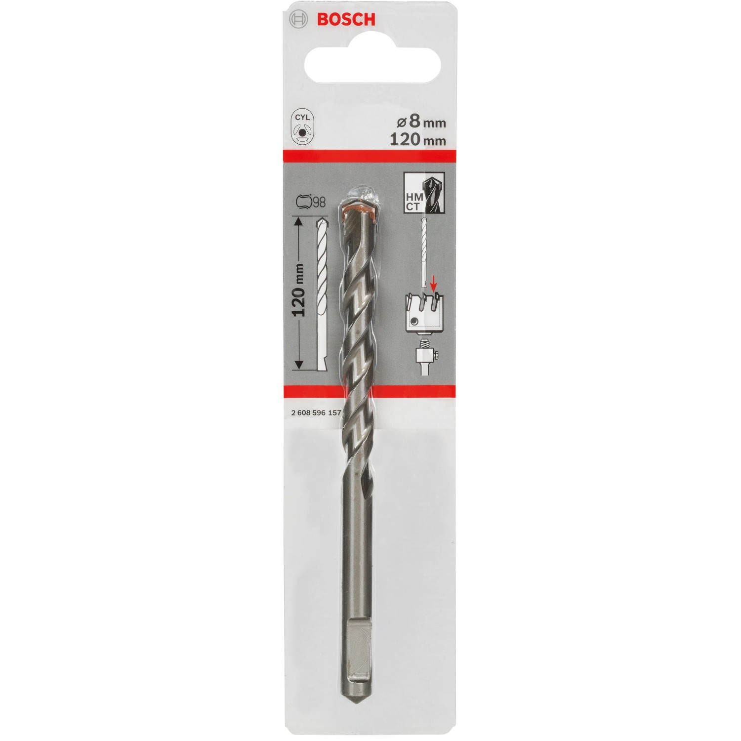 Bosch Zentrierbohrer Pro für Hohlbohrkronen, 120mm lang, zur Verwendung mit Sechskant- und SDS-plus-Aufnahme.