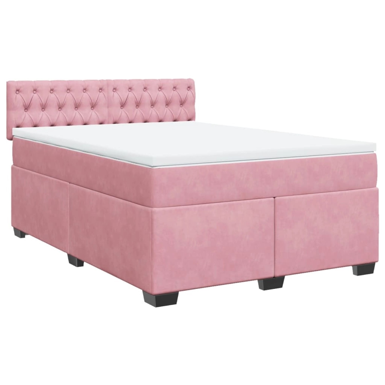vidaXL Boxspringbett mit Matratze Dunkelrosa 140x200 cm Samt 3286341 günstig online kaufen