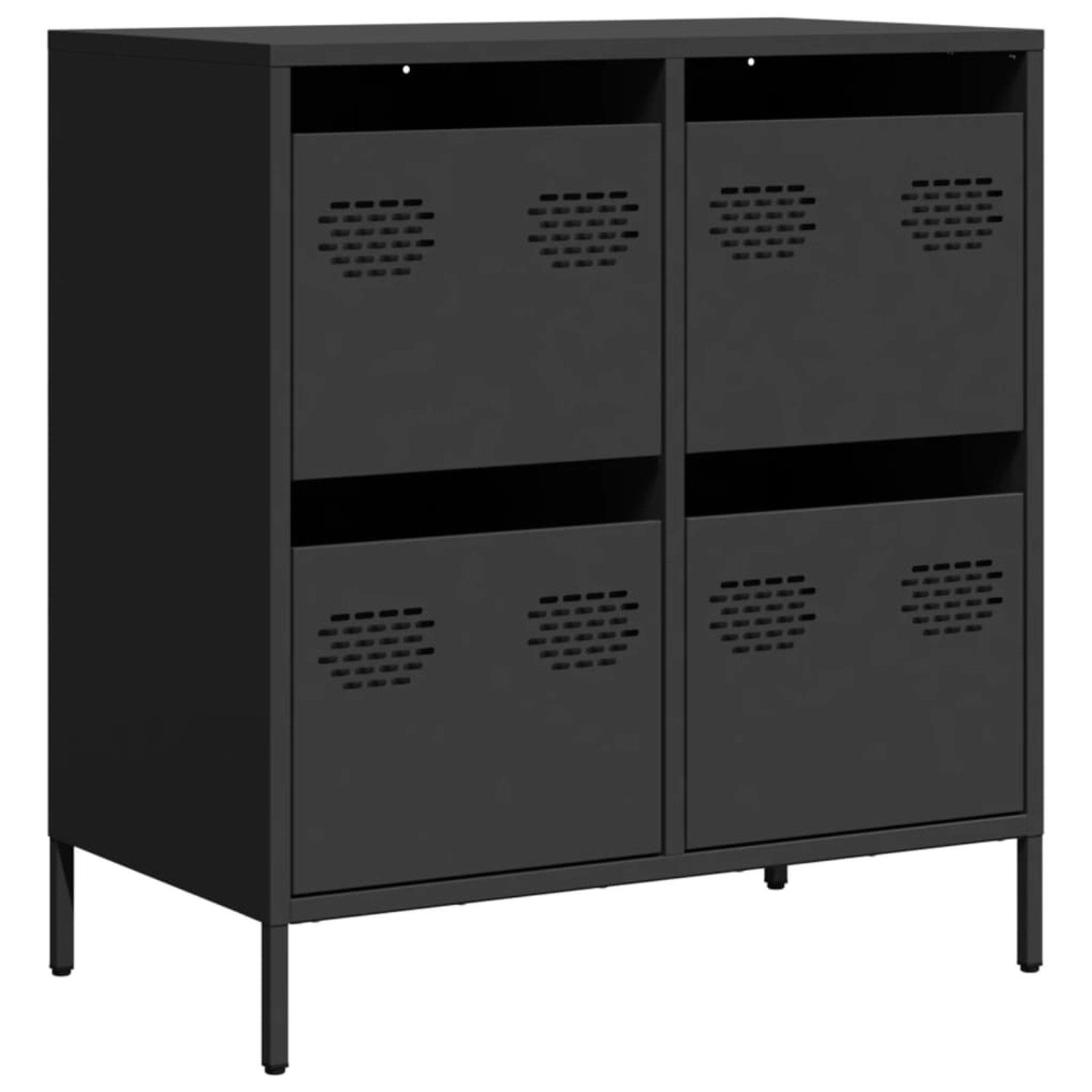 vidaXL Sideboard Schwarz 68x39x73,5 cm Kaltgewalzter Stahl 851256 günstig online kaufen