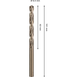 Bosch Spiralbohrer Pro Stainless Steel, 6,5 mm, HSS-Co Metallbohrer für Edelstahl.