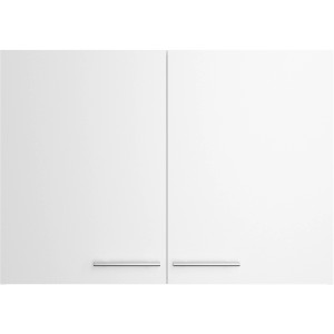 Weißer Optifit Oberschrank Bengt932, 100 cm breit, mit zwei Türen und Edelstahlgriffen. Küchen-Hängeschrank.