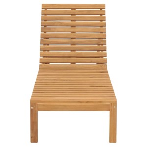 Sonnenliege aus Teakholz, Lattenrost, verstellbare Rückenlehne für Garten & Terrasse.