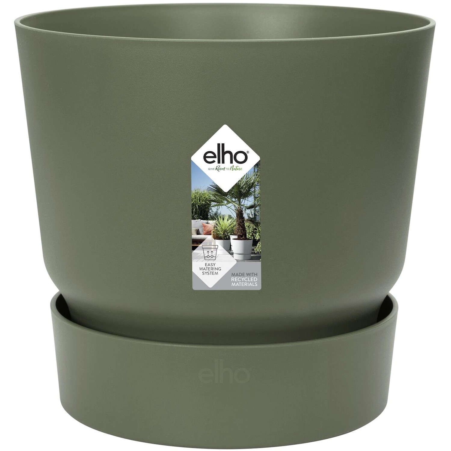 Elho Blumentopf Greenville Rund 14 cm Laubgrün