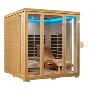 Artsauna Infrarotkabine Billund mit Liegen, Dual Heizsystem und Hemlockholz. Wärmekabine für 2 Personen.