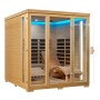 Artsauna Infrarotkabine Billund mit Liegen, Dual Heizsystem und Hemlockholz. Wärmekabine für 2 Personen.