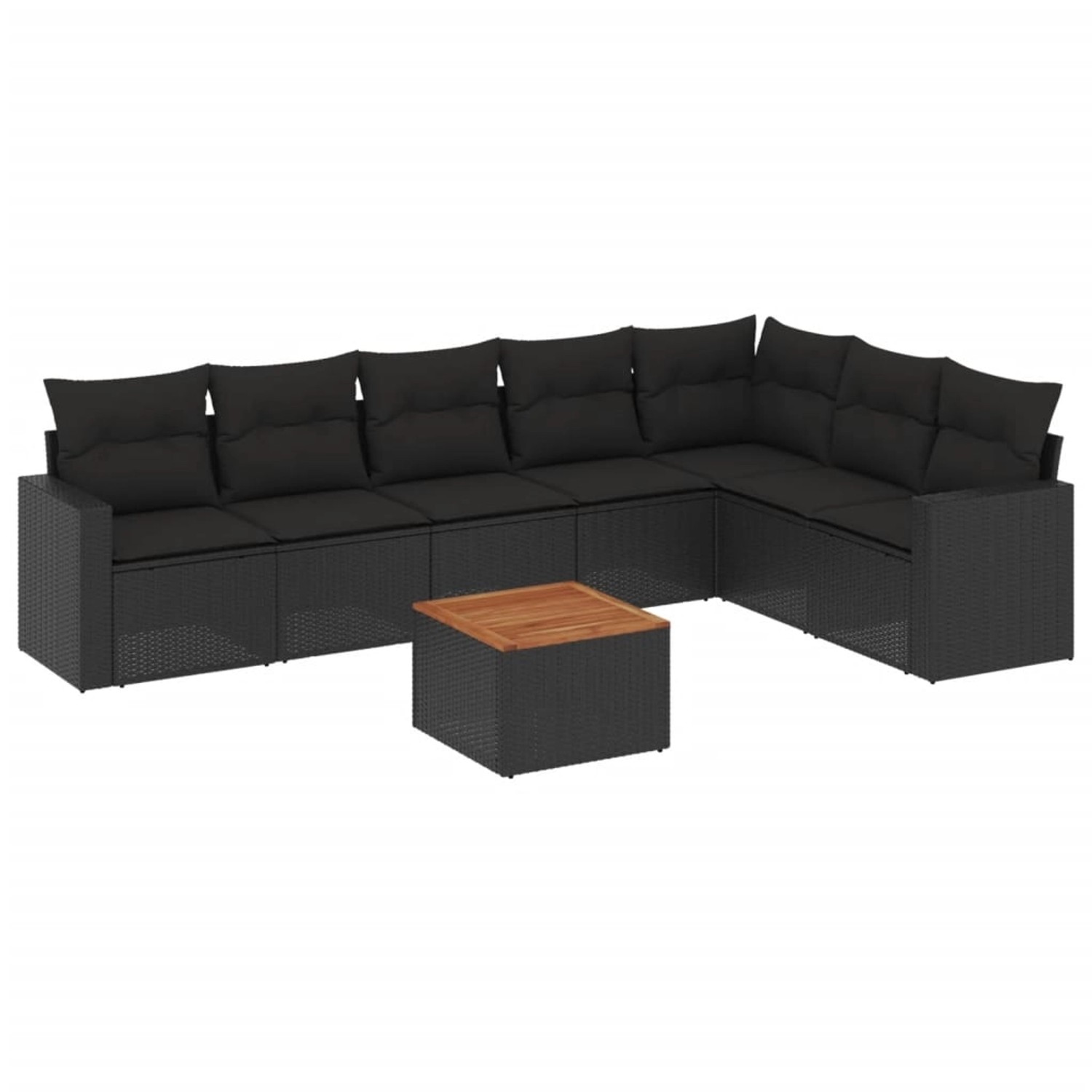 vidaXL 8-tlg Garten-Sofagarnitur mit Kissen Schwarz Poly Rattan Modell 73 günstig online kaufen