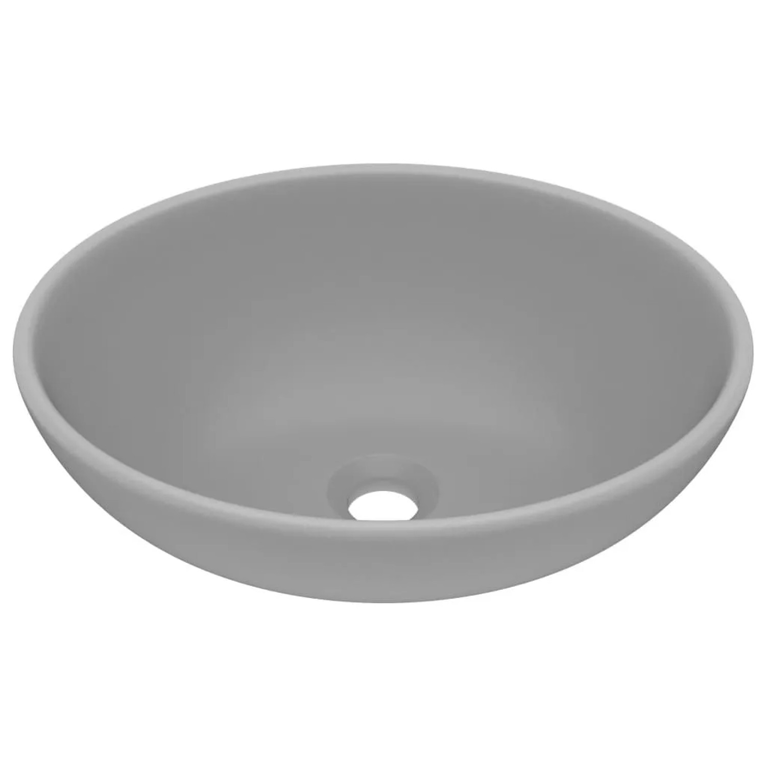 vidaXL Luxuriöses Ovales Waschbecken Matt Hellgrau 40x33 cm Keramik 146927 günstig online kaufen