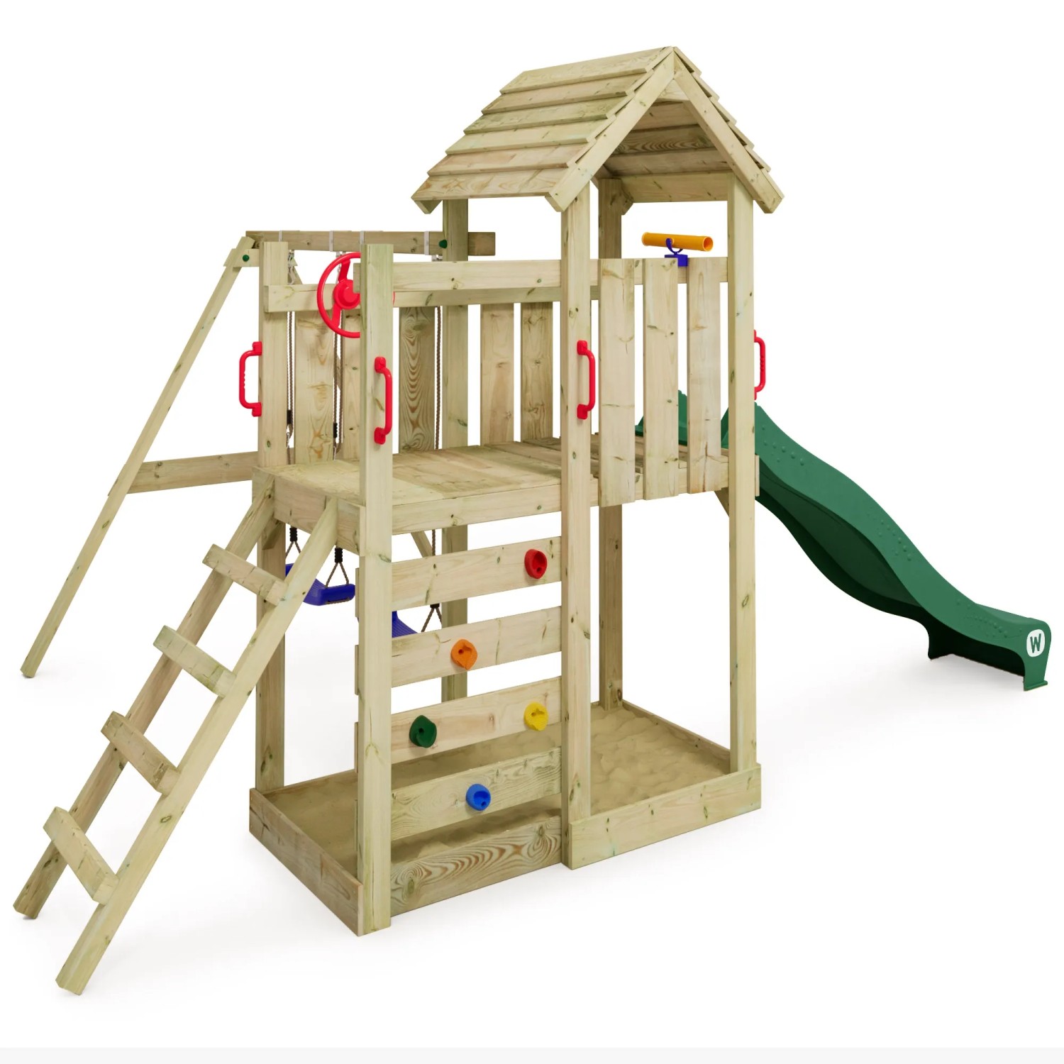 Spielturm Wickey Multiflyer Mit Holzdach