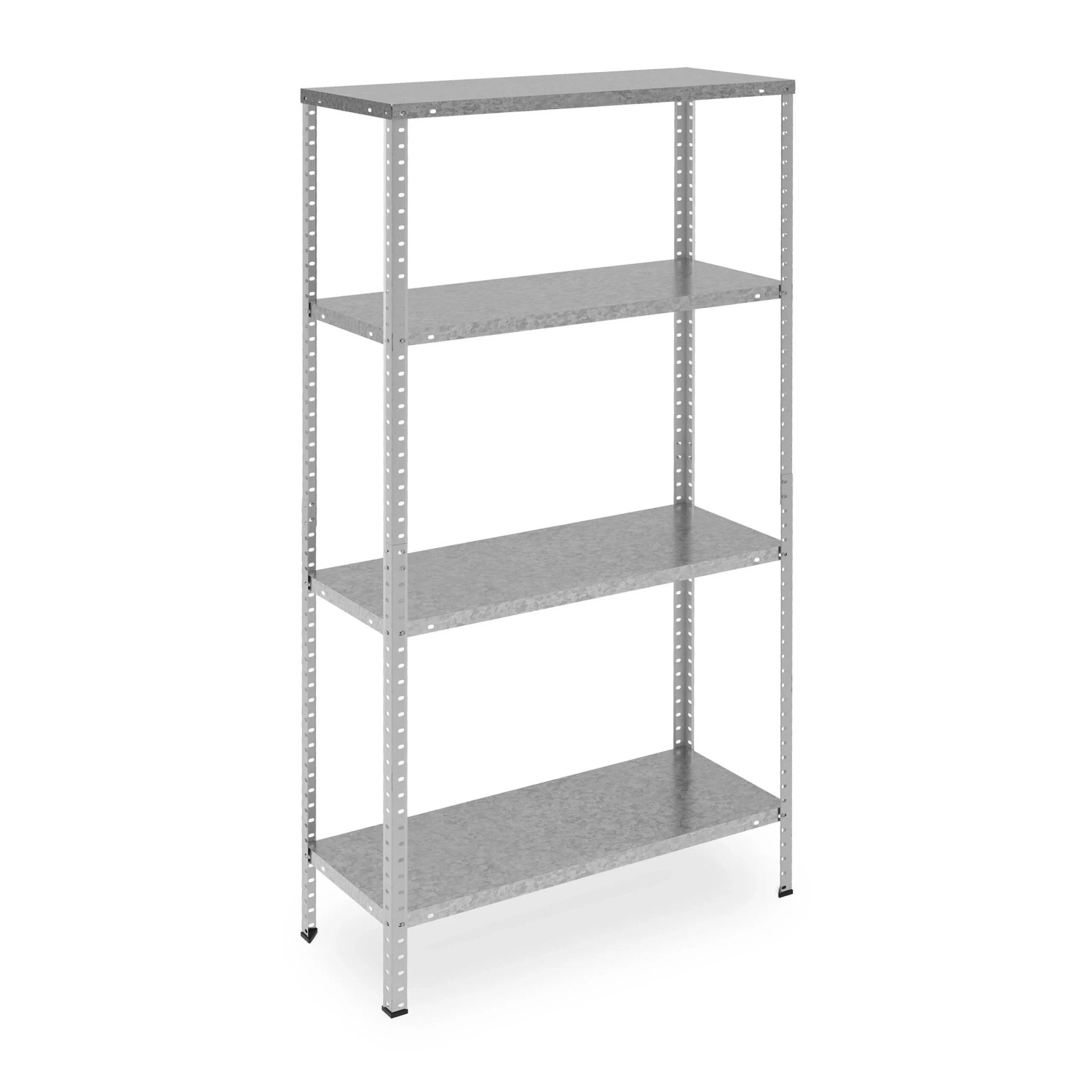 Relaxdays Lagerregal Verzinkter Stahl Silber 4 Böden 150 cm x 75 cm x 30 cm 5 kg
