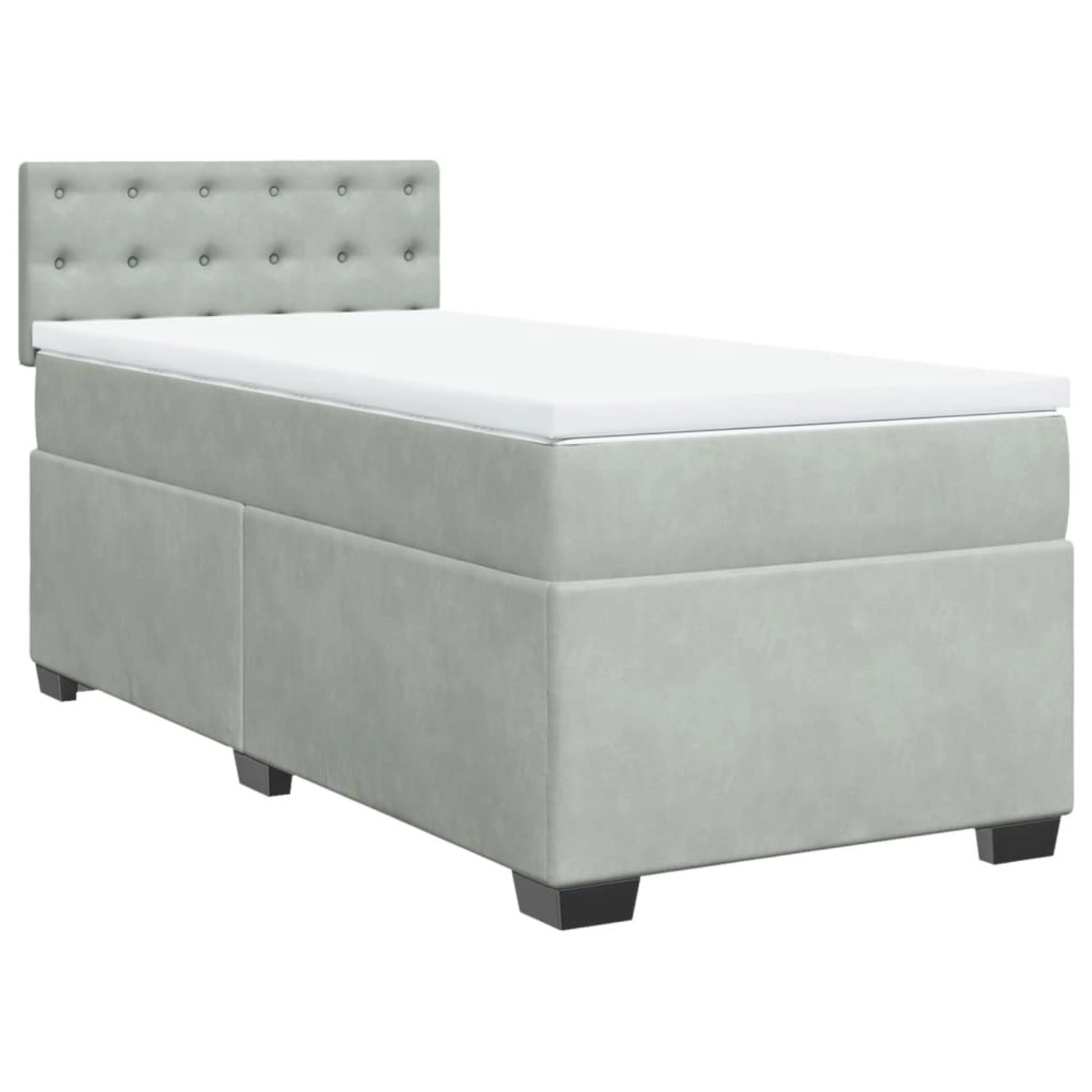 vidaXL Bett Boxspringbett mit Matratze Hellgrau günstig online kaufen