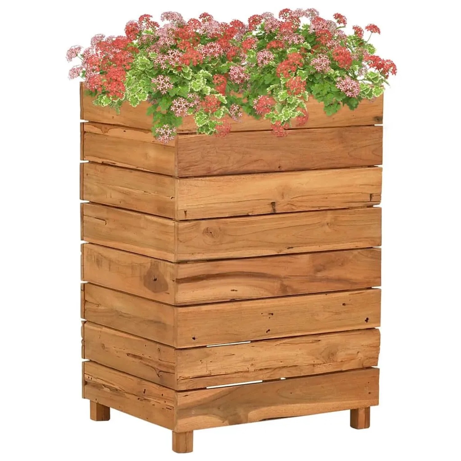vidaXL Hochbeet 50x40x72 cm Teak Altholz und Stahl 47427